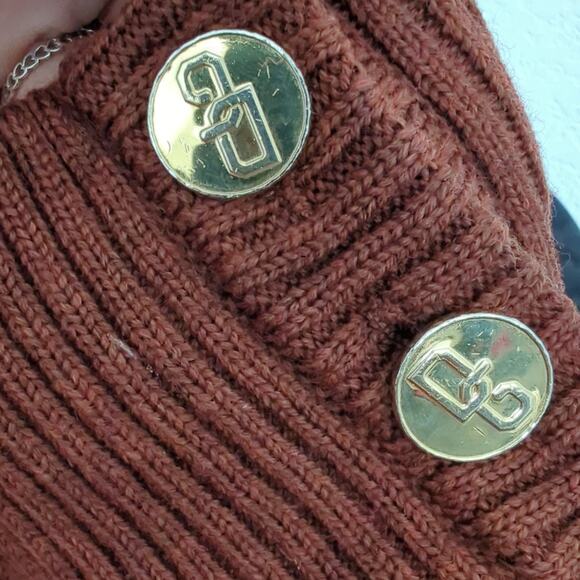 Dolce & Gabbana Rib Knit Wool Sweater Made in Italy Size XS/S Button Neck FLAWED - Picture 5 of 10